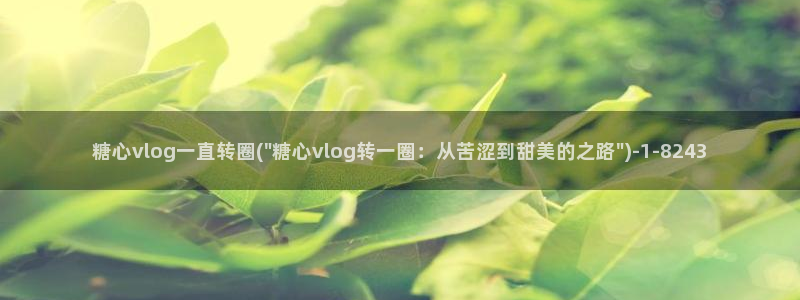 糖心vlog改名:糖心vlog一直转圈(